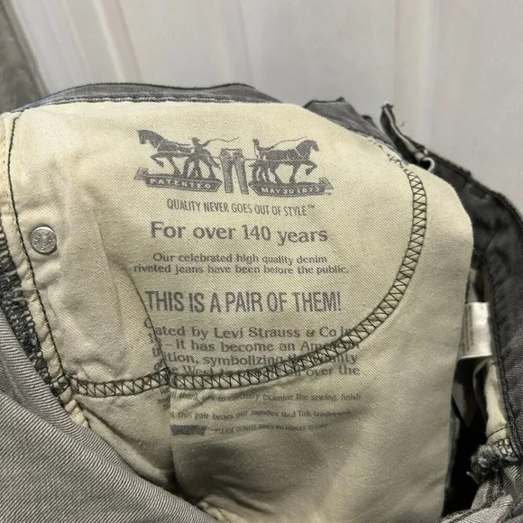 Levis 514 Jeans Mens Size 36x31 (36x32 Tag) Gray Straight Leg Denim Pants - Picture 8 of 9
